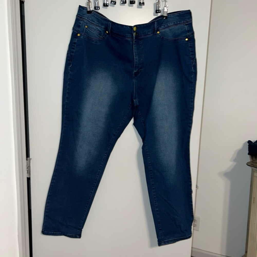 Iman 24W Curvy Stretch Jeans Blue Worn Once! Inseam 30”